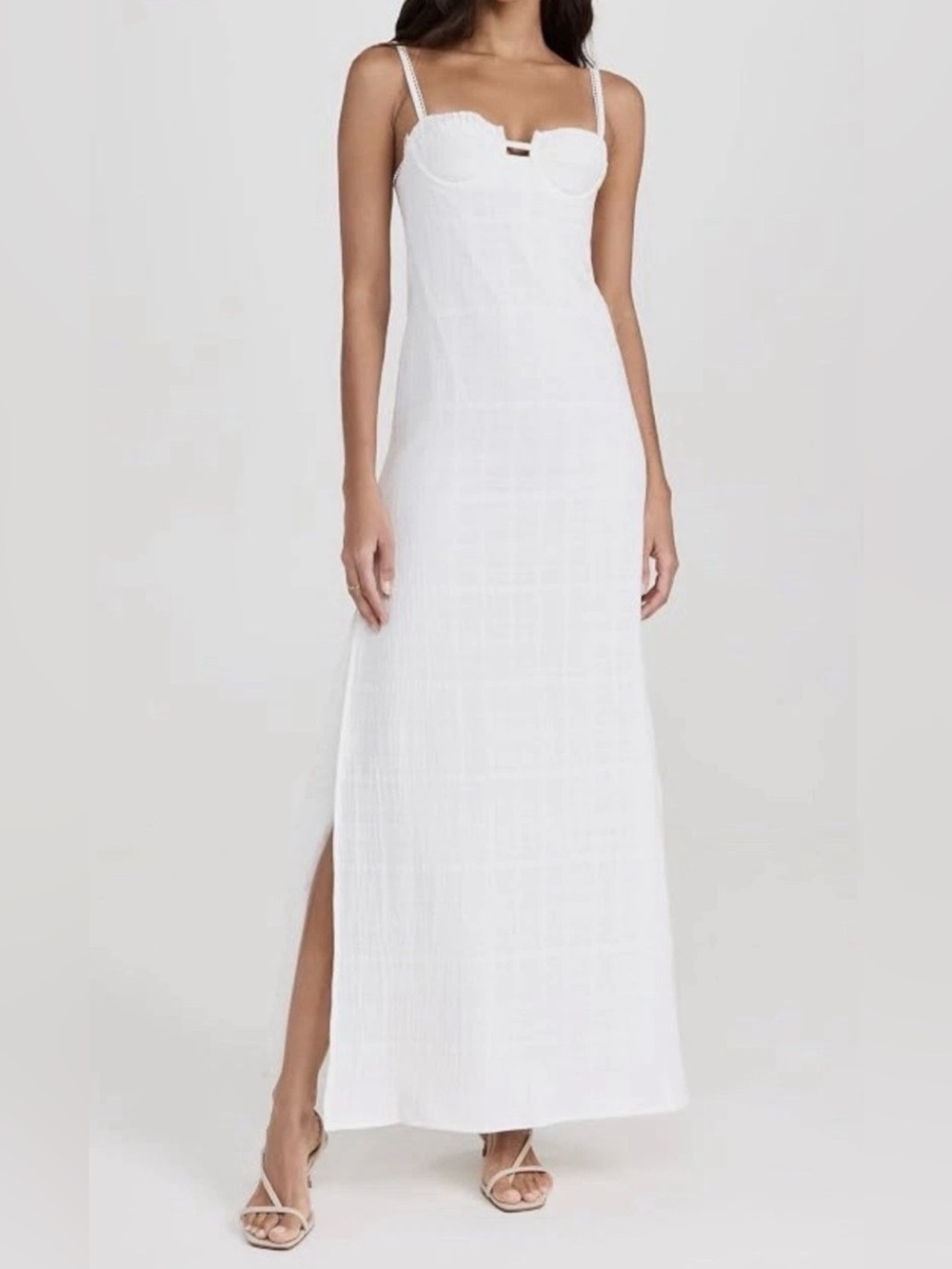 Peixoto Franklin Cover-up Maxi Dress, Thatch White, Size Large, MSRP $208